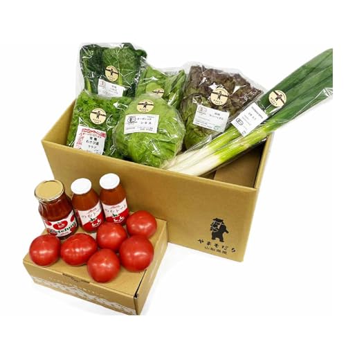 明野とまとセットと有機野菜おまかせ6種のコラボセット