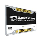 Desert Cactus University of Michigan License Plate Frame Wolverines UM U of M Car Accessories Tag Holder for Front or Rear of Car (Women's Basketball)