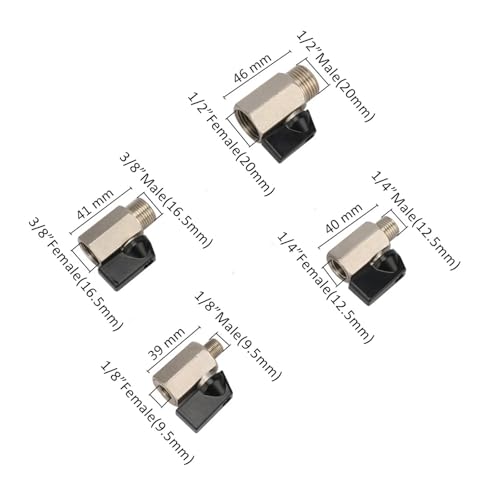 Vanne à bille 1/4 BSP mâle femelle en laiton pour compresseur - 4