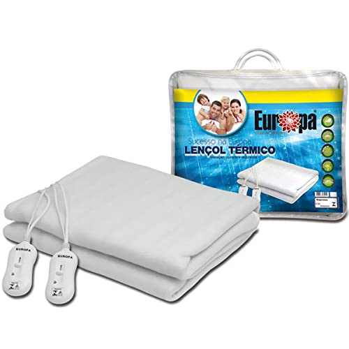 Europa Casa e Conforto Lençol Térmico Casal com Controles Individuais 3 Temperaturas