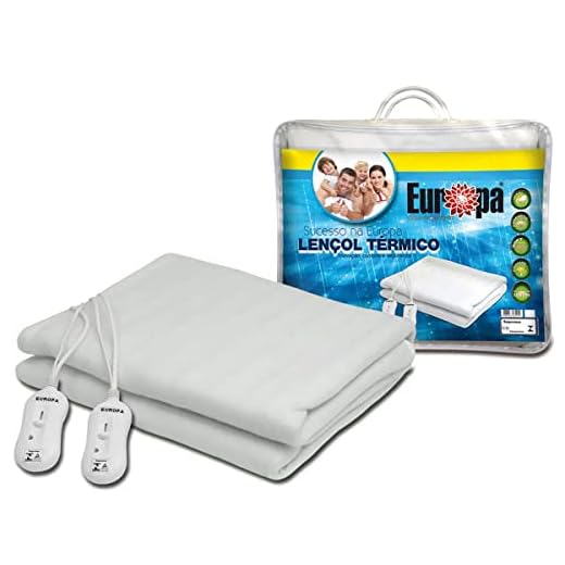 Europa Casa e Conforto Lençol Térmico Casal com Controles Individuais 3 Temperaturas Poliéster 127V, Marfim e Branco