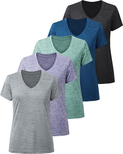 Image of BALENNZ Workout Shirts for Women, Moisture Wicking Quick Dry Active Athletic Women's Gym Performance T Shirts