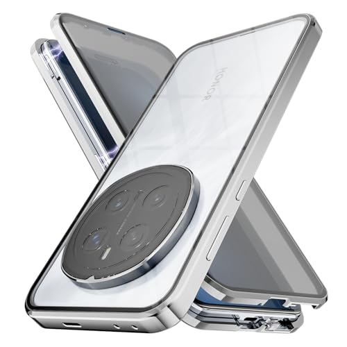 Coque Privacy Honor Magic 7 Pro argent anti-peeping et étui magnétique 360