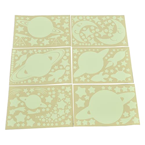 Adesivos de parede com estrelas que brilham no escuro e lua, adesivos de parede luminosos para crian