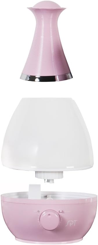 Ultrasonic Humidifier with Frangrance Diffuser and Night Light (Pink)
