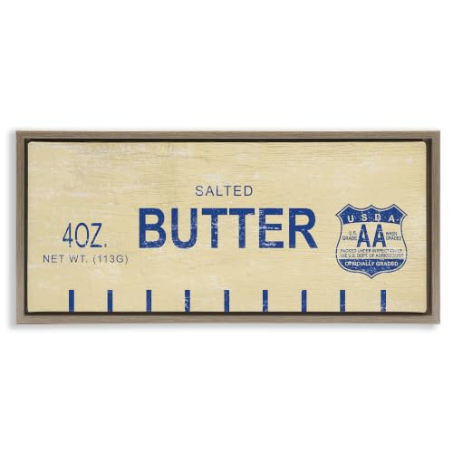 Stupell Industries 'Vintage Salted Butter'| Floating Frame Canvas Art