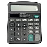 Gvolatee Calculette de Bureau Solaire Grand Boutons Écran LCD à 12 Chiffres