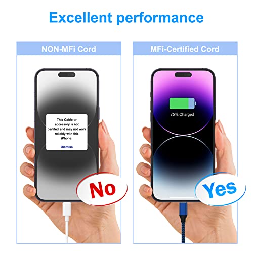 Iphone Charger [Apple Mfi Certified] Lightning Cable 6Pack-3/3/6/6/6/10 Ft Nylon Braided Usb Charging Cable High Speed Cord Compatible With Iphone 14/13/12/11 Pro Max/Xs Max/Xr/Xs/X/8/7/Plus/6S/6/Ipad #TOP2