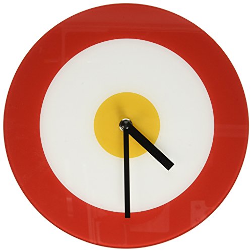 Non-Ticking Silent Acrylic Wall Clock, Small, Target, Red