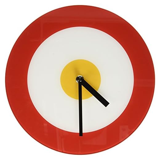 Non-Ticking Silent Acrylic Wall Clock, Small, Target, Red