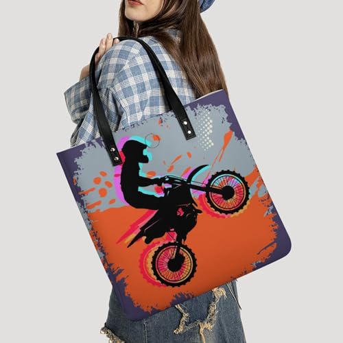 Tote bag Motocyclette Sautante femmes grand sac à main cabas de voyage 39x39cm