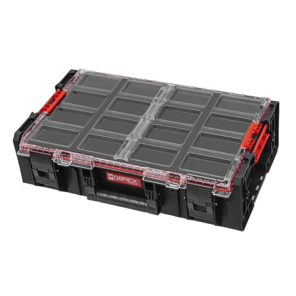 QBRICK – Maletín de herramientas vacío – Caja de herramientas con ruedas – Organizador de herramientas apilable, móvil – Carro de taller de plástico robusto – Sistema One 2.0 Cart – Compatible con las