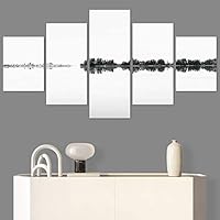 SIGNWIN 5 Panel Canvas Wall Art High Contrast Scenery for Home Decorations Ready to Hang - 60