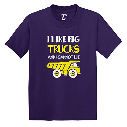 I Like Big Trucks and I Cannot Lie Infant/Toddler Cotton Jersey T-Shirt (Purple, 24 Months)