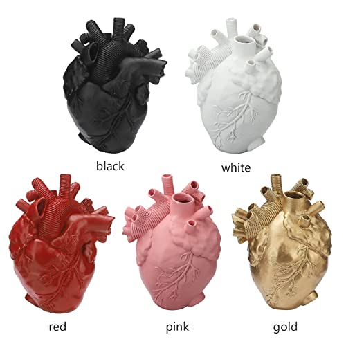 Ddewing Anatomical Heart Vase For Flowers, Resin Heart Shape Vases For Flowers, Heart Sculptures Desktop Ornament For Home Shelf Table Centerpieces #TOP5