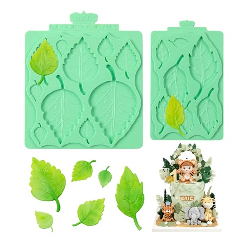 KALAIEN Leaf Molds Silicone,Leaves Chocolate Fondant Molds Set of 2 (Leaf)