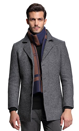 RIONA Heren merino wol mix geruite gebreide sjaal - zacht warm, kasjmier voelen - Image 3