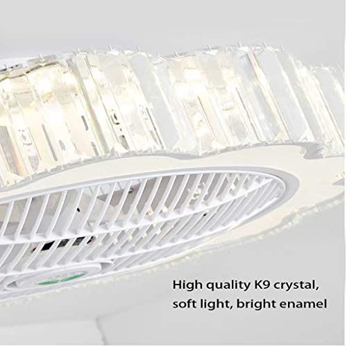 Ventilador de techo con lámpara de cristal de 60 cm para dormitorio 4