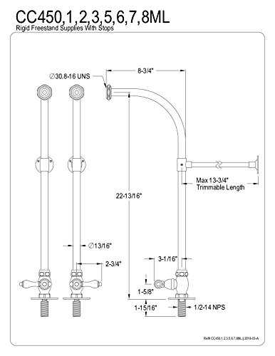 Kingston Brass Cc455Ml Vintage Rigid Freestanding Supplies With Stops, 23-Inch, Oil Rubbed Bronze #TOP1