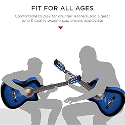 Best Choice Products Kit de démarrage pour guitare acoustique pour débutant 96,5 cm avec étui, design pan coupé en bois… - Les Beatles, Paul McCartney, John Lennon, RIngo Starr, George Harrison Best Choice Products Kit de démarrage pour guitare acoustique pour débutant 96,5 cm avec étui, design pan coupé en bois… – Image 4