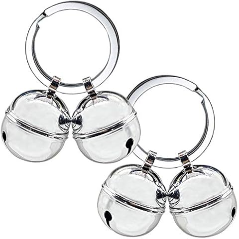 DORUI 4 Cat Bells, Copper Bell for Dog and Cat Collar, Pet Tracker Training Bells for Small Medium Large Dogs(Silver) Cover