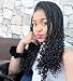 Sylvia 16" Natural Black Micro Braiding with Curly Tips Synthetic Lace Front Wigs Free Parting 260% Density 1B Braids Braided Wigs Heat Resistant Fiber Hair for Woman