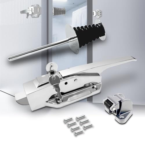 LVYIHAN Commercial Walk-in Cooler Door Latch Kit with Interior Safety Release & Key Lock, Heavy Duty Radial Freezer Replacement, Flush Mount for 4"–6" Thick Doors