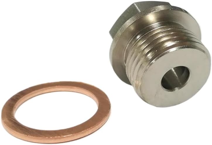 Steel Exhaust Temp Temperature Adapter Plug M18x1.5 1 8NPT with Washer Compatible with Automotive Motorcycle Parts for Part Number M18x1.5 1 8NPT