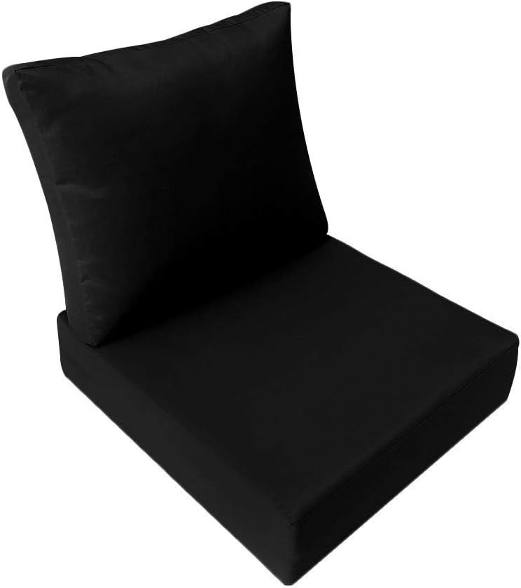 Prolinemax | Cover ONLY | Knife Edge Outdoor Deep Seat Cushion 26x30x6, Water Repellent, Patio Furniture Patio Cushion Slipcovers Replacement Seat Cushion Covers AD109