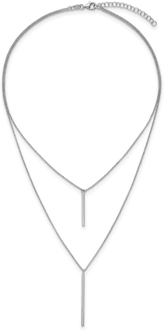 JewelryWeb 925 Sterling Silver Polished Multi-strand Fancy Lobster Closure Two Strand With 2inch Ext. Necklace 18 Inch Strand Necklace for Women