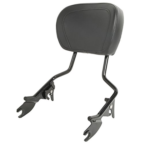 XMT-Moto Detachables Sissy Bar Upright w/Backrest pad fits for Harley Davidson Touring Road Glide FLTRX Electra Glide FLHT Road King FLHR Street Glide FLHX 2009-later,Vivid Black - Thumbnail 4