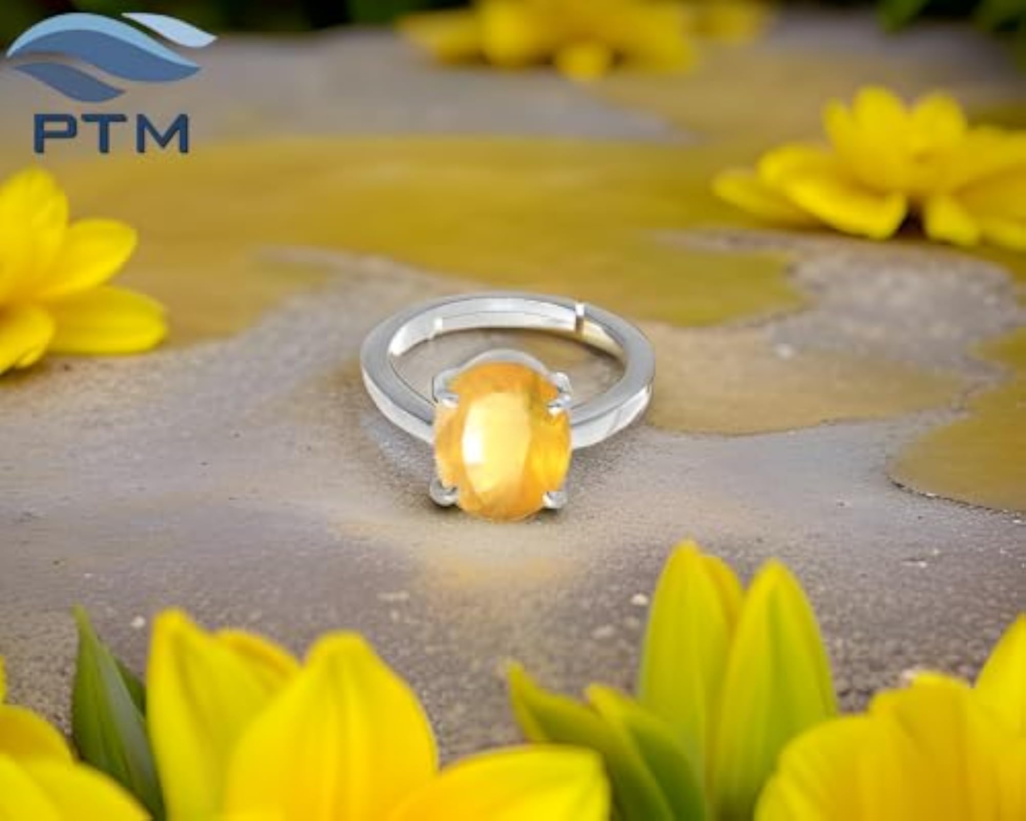 Women's Yellow Sapphire Adjustable Ring, Certified Natural Gemstone