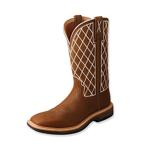 Twisted X Women’s 11” Pull On Work Boot - Mud Boots Designed With Full-Grain Leather Vamp And Shaft, Compression-Molded Molasses Eva Midsole, Air-Mesh Lining, Rubber Outsole, And Removable Footbed, Oiled Saddle & Dark Brown With Nano Toe 9 B #TOP20