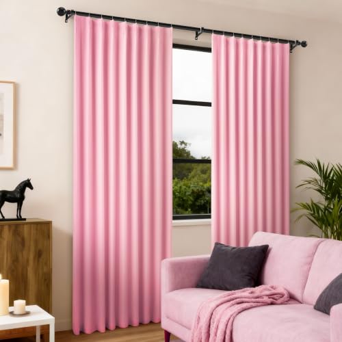 Etherealveil Hot Pink Pinch Pleated Blackout Curtains 2 Panels 60"x90" by Etherealveil - Used condition - Image 2