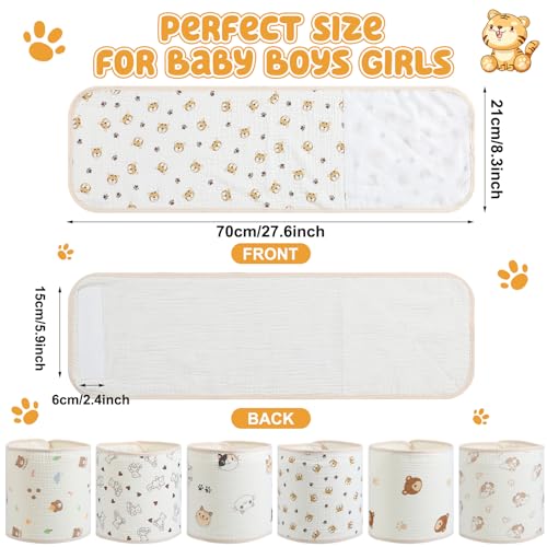 Funnysoft 6 Pcs Newborn Snuggle Strap Adjustable Arms Swaddle Band Baby Belly Band Arms Safe Swaddle Sleep Wrap Blanket for Newborn Infant Boy Girls (Cute Animal Style)