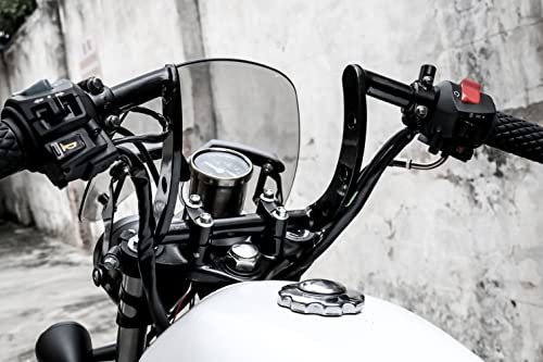 Hnaya Motorcycle Handlebar Z Bars 22Mm 7/8" Handlebars For Drag Custom Bobber Chopper Cruisers Softail Dyna Sportster (Black) #TOP2