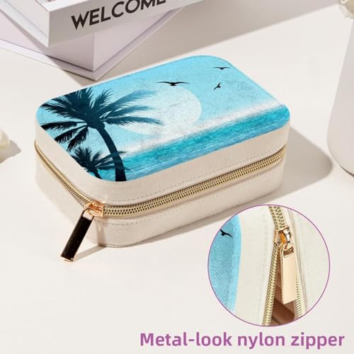 Boîte à bijoux en velours de qualité avec scène tropicale - 7