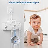 Listwa Zasilająca USB C PD 20W, 4 Gniazda Listwy Zasilające z Przełącznikiem, Wielokrotne Gniazdko z Indywidualnymi Przełącznikami, Adapter Gniazda Gniazdka Scienna, Biały (Kabel 0.15m)