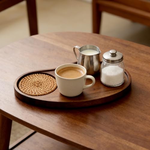 Wooden Coffee Table Tray - Decorative | Serving Board Tray for Breakfast, Snacks, Lunch, Or Afternoon Tea, Ideal for Home, Living Room, Table, Cafe, Patio, Party, and Entertaining Guests – Bild 4