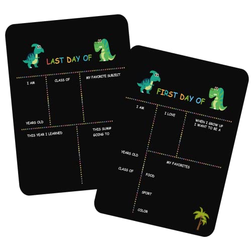 First Day of School Board, 11.8" X 9.8" Chalkboard Sign Double Sided Reusable Wood Sign for Kindergarten, Preschool, Back to School Supplies Signs for Kids,Suitable for Chalk and Liquid Chalk