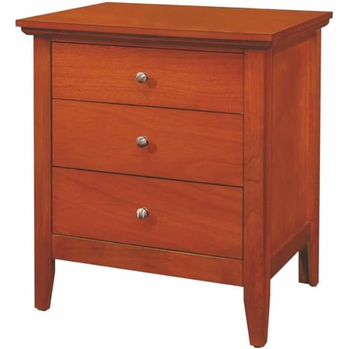 Glory Furniture Hammond 3 Drawer Nightstand in Oak