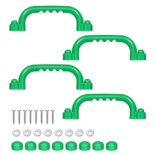 4Pcs Kids Playground Safety Handles, Swing Set Playscape Hand Grips, Green