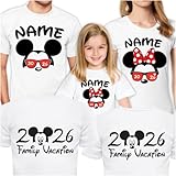 picontshirt Camisetas Familiares Combinadas - Juego de 3 4 5 6 - Personalizadas con Nombres - Vacaciones 2025 - Regalo para Familias