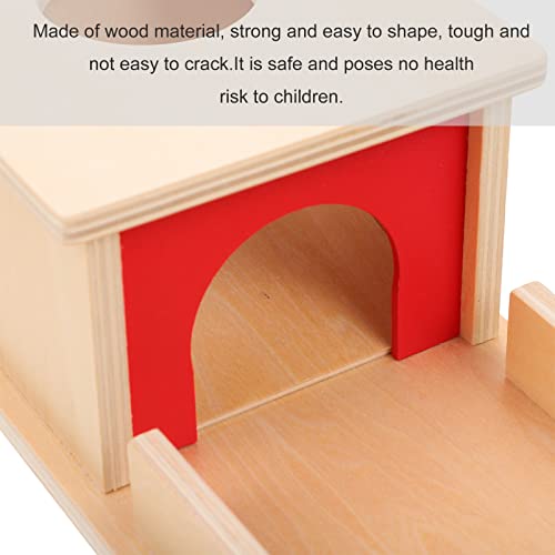 TOYANDONA Caixa de Permanência de Objeto de Madeira Com Bandeja 3 Bolas de Gota de Caixa Montessori