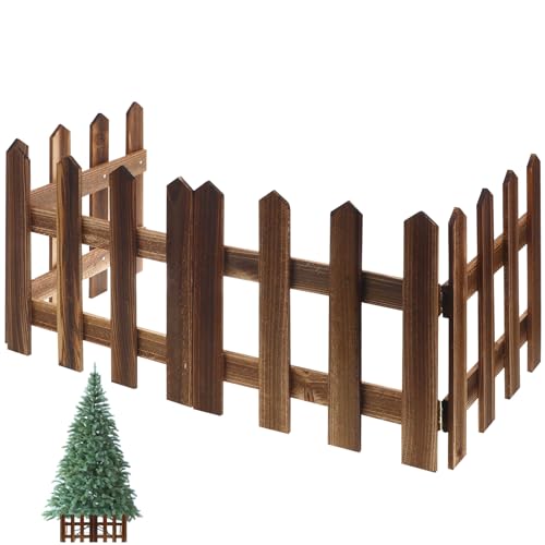 Operitacx Christmas Tree Fence, Wooden Christmas Tree Gate Fence Panels