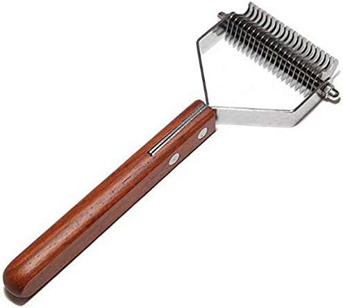 MOMO Pet Grooming Undercoat Rake，Pet Grooming Tool Shedding Brush Undercoat Rake for Dogs and Cats,Pet Brush, Stainless Steel Combines…
