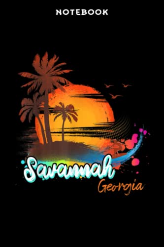 Notebook Sāvānnāh Gēōrgiā Bēāch Sūmmēr Vācātiōn Pālm Trēēs Sūnsēt Mēn Qūōtē: 6x9 in, over 100 pages / Lined Journal,High Performance,Finance,Gym,Business,Menu