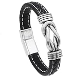 Jewelry And Son Forever Linked - Pulsera trenzada de acero inoxidable para hombre, pulsera inspiradora para hijo, graduación, regalo de cumpleaños de mamá, Negro, Talla única