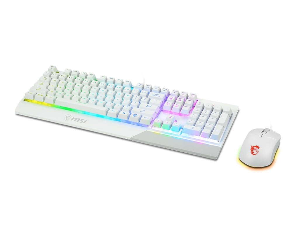 Pack Teclado (Ingles) + Raton Gaming MSI Vigor GK30 White US