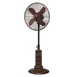 DecoBREEZE Pedestal Standing Fan, 3-Speed Oscillating Fan with Adjustable Height, Terra, Antique Out